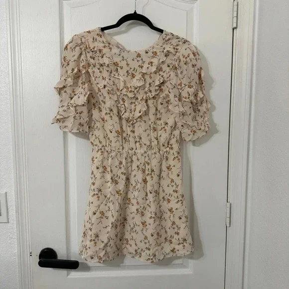 Reformation Malachi Dress Mini Ruffle Mini Dress Size 4 - Picture 3 of 10